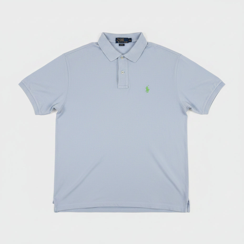 Polo Ralph Lauren Mens XXL Light Blue Short Sleeve Cotton Mesh Polo Shirt