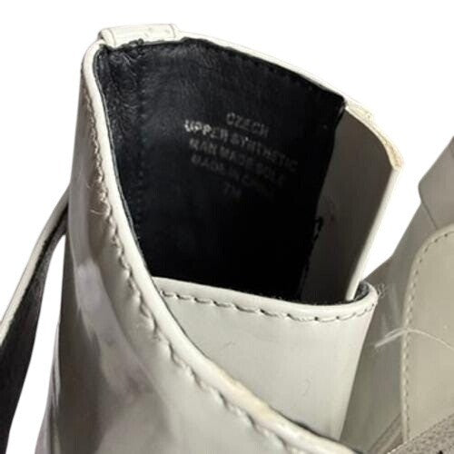 Jeffrey Campbell White Lace Up Buckle Boots Chunky Platform Lug Sole Size 7