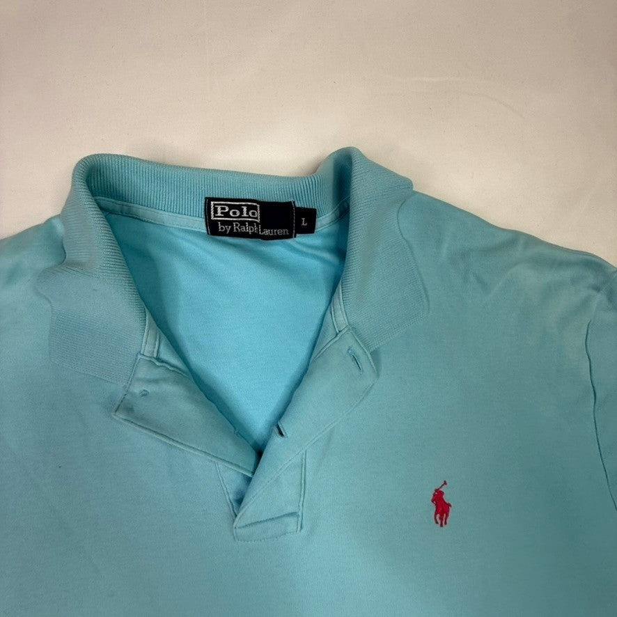 Polo Ralph Lauren Mens Turquoise Short Sleeve Polo Shirt Size L