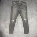 MOTHER Denim Jeans Gray Wash Distressed Skinny Fit Women Size 30