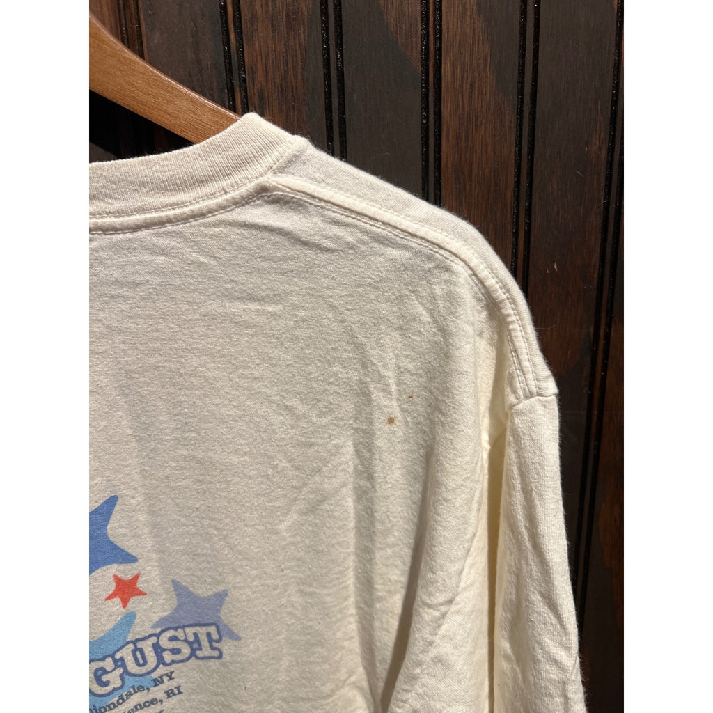 Vintage 2003 American Idol Season 2 Live Tour T-Shirt Cream Mens L Ruben Clay