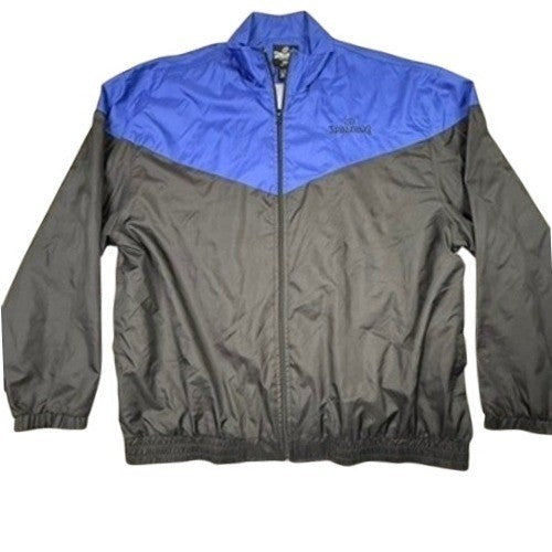 Spalding Track Jacket Blue Black Color Block Full Zip Size 2XL