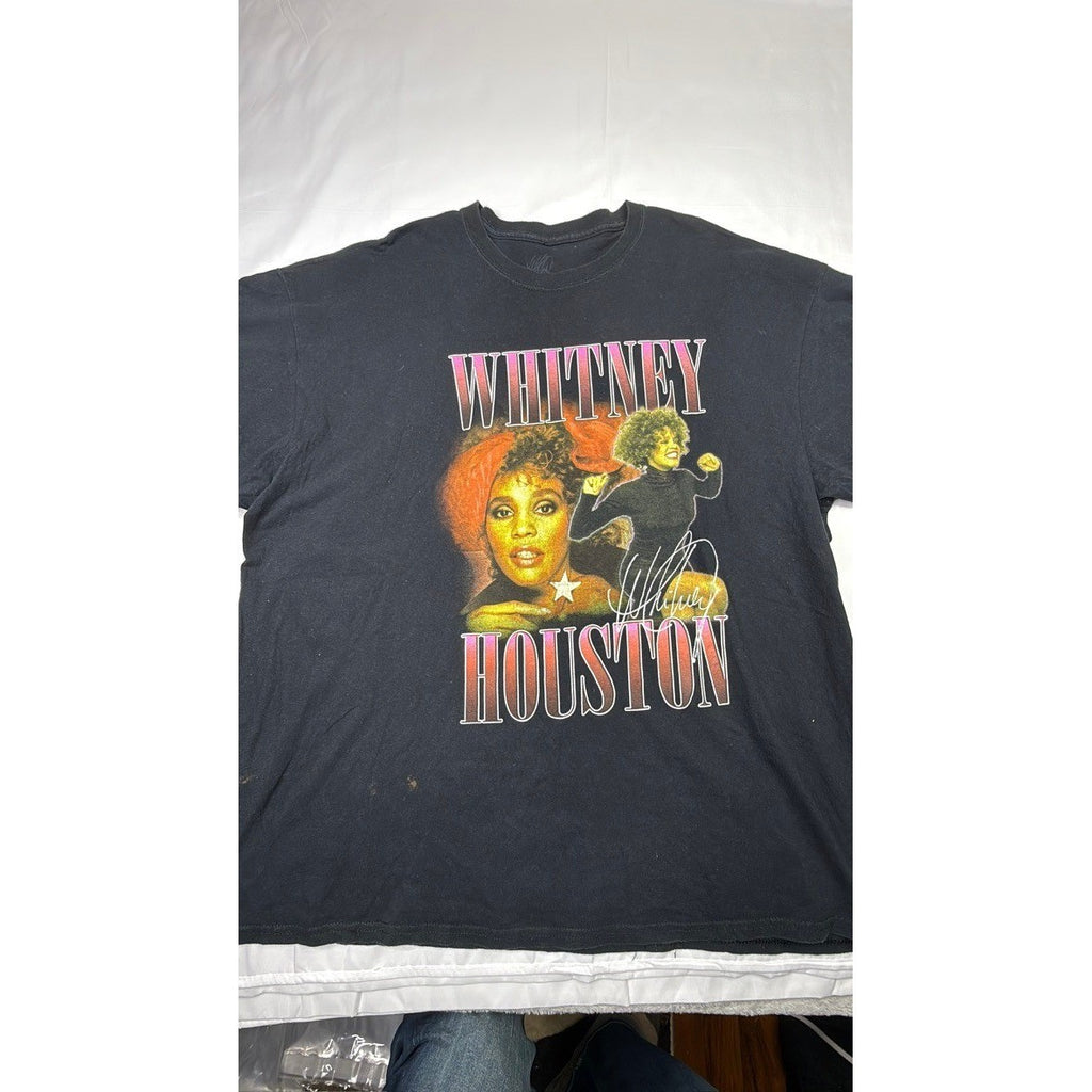 Whitney Houston Black Graphic T Shirt 2XL Concert Tour Music