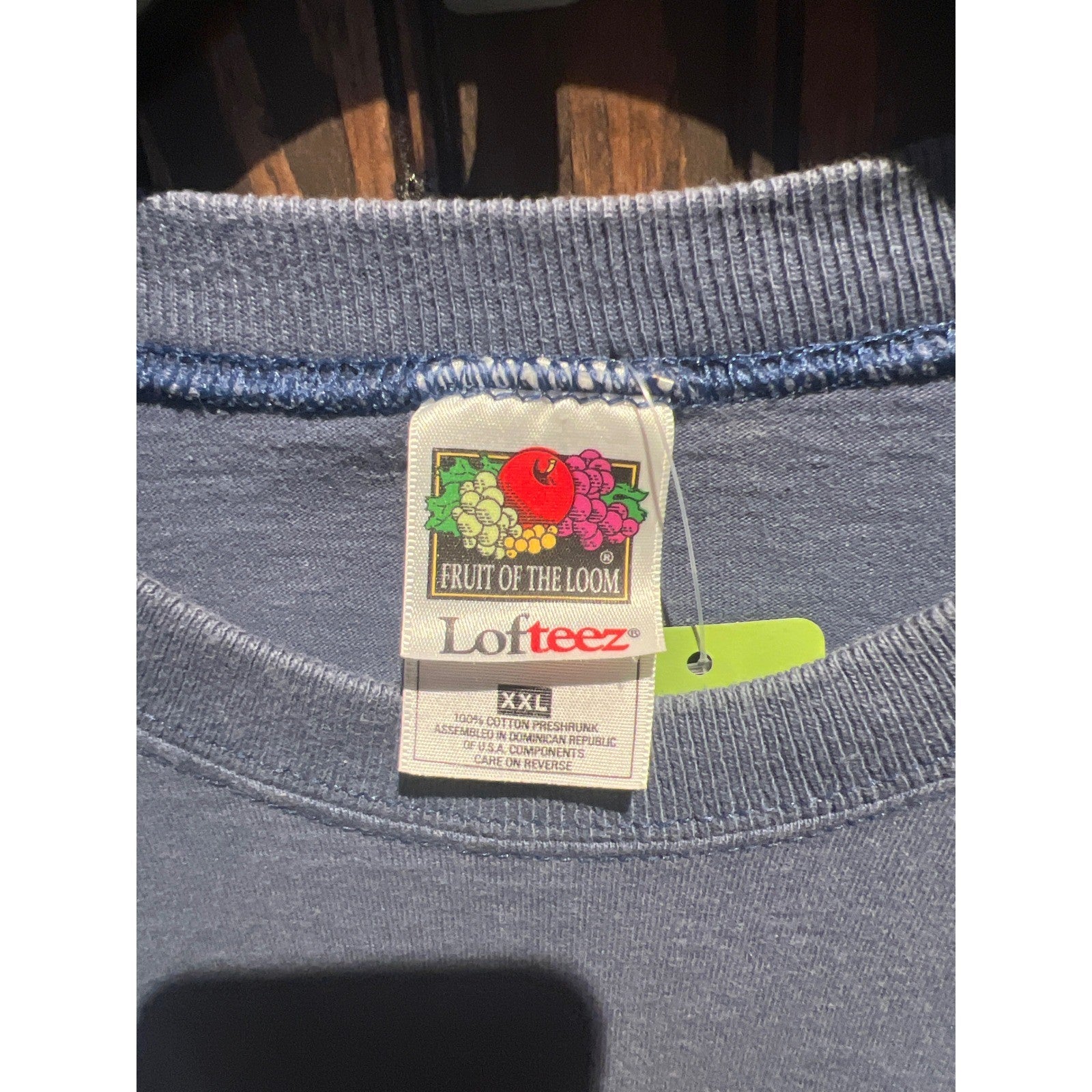 Vintage Fruit of the Loom Tomahawk Open House Colorama Biker T-Shirt Navy XL