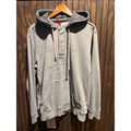 s.Oliver Mens Grey Distressed Graphic Henley Hoodie Pullover Sweatshirt L/XL