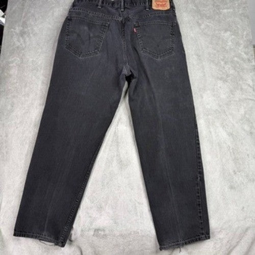 Levi's 550 Mens Black Relaxed Fit Straight Leg Jeans Size 40x32