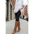 Larroude Kate Stiletto Heel Boot Women's Caramel Leather Size US 8