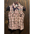 Harley Davidson Sleeveless Plaid Shirt Red Eagle Graphic Biker Button Up Mens M