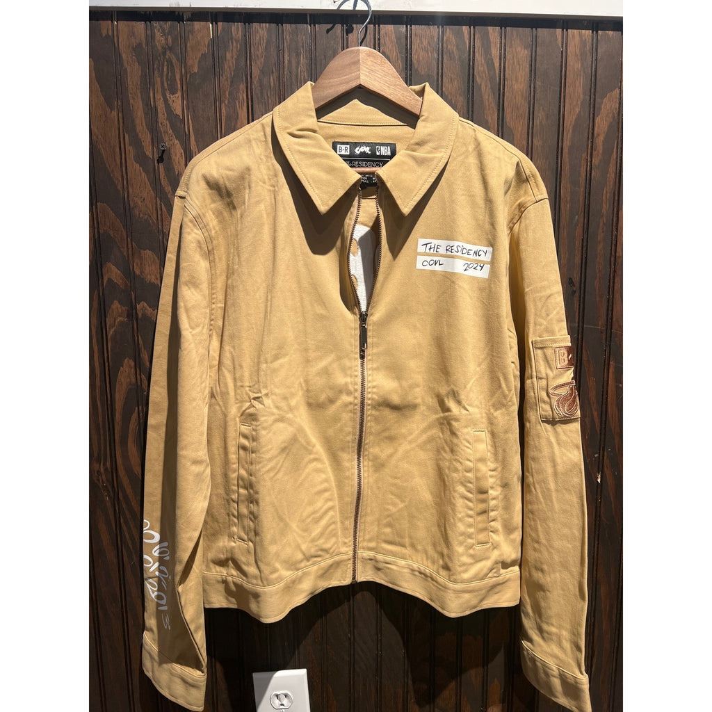 Bleacher Report NBA The Residency 2024 Tan Workwear Zip Jacket Mens XL 23x13