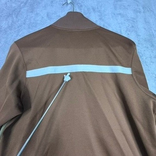 The North Face Track Jacket Brown Olive Green White Stripe Full Zip Mens M