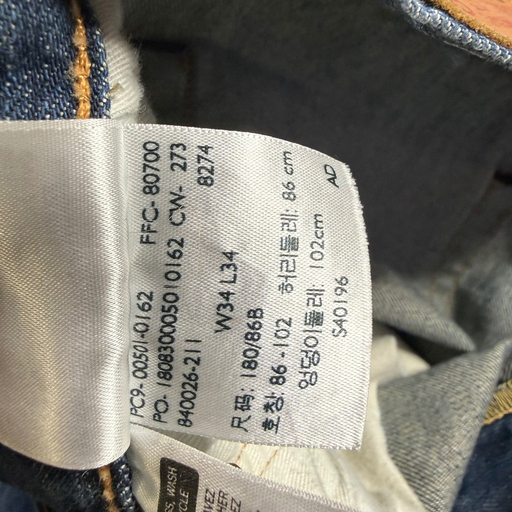 Levi Strauss Co 501 Original Fit Straight Leg Jeans Mens W34 L34 Blue Denim