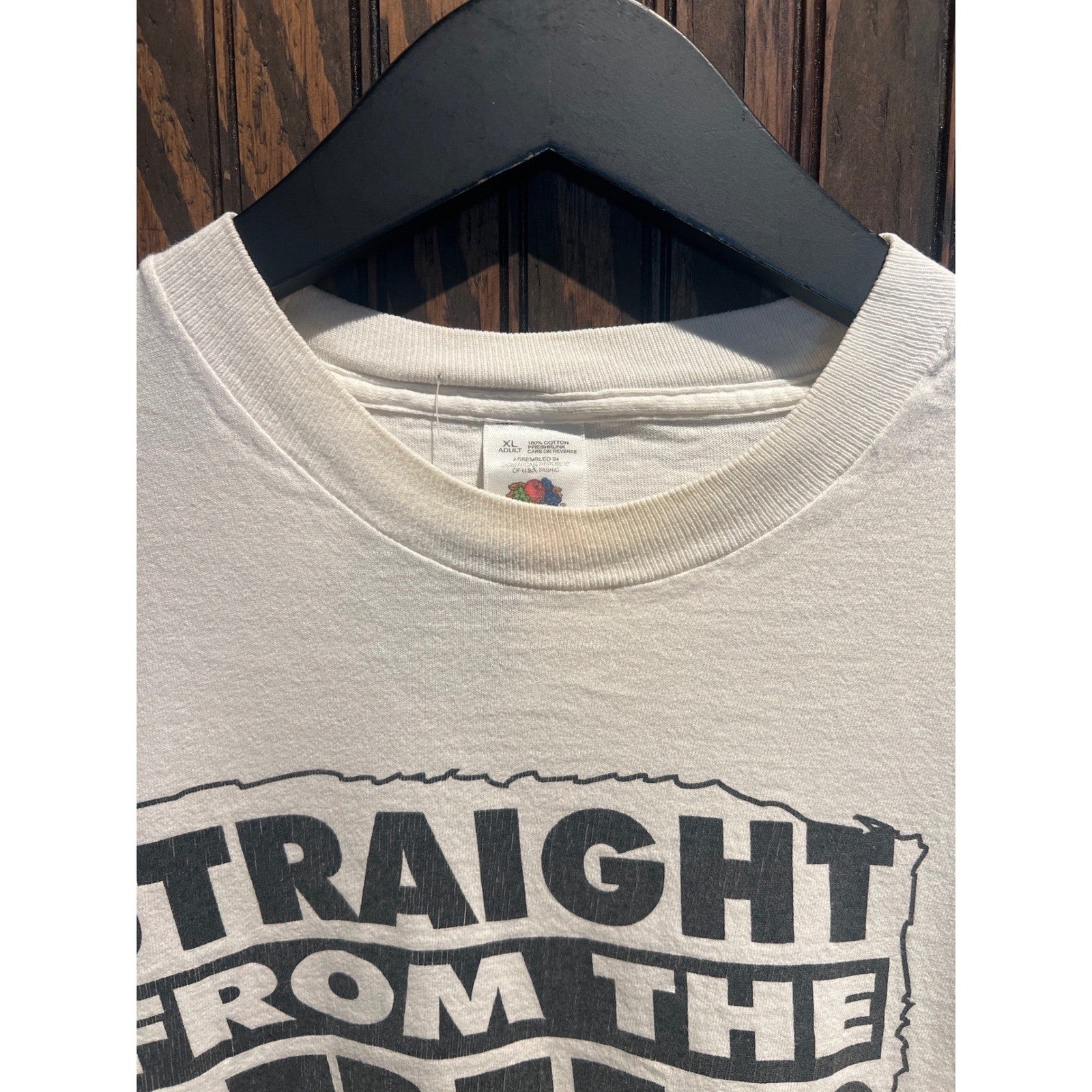 Vintage Fruit of the Loom Straight From The Streets Graphic T-Shirt White XL 90s