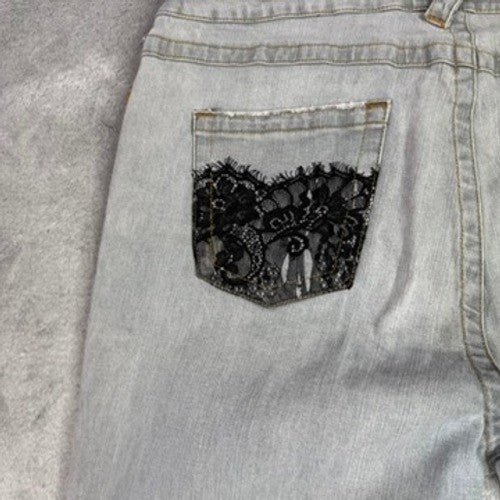 Baby Phat Jeans Distressed Light Wash Bootcut Size 18 Authentic Denim