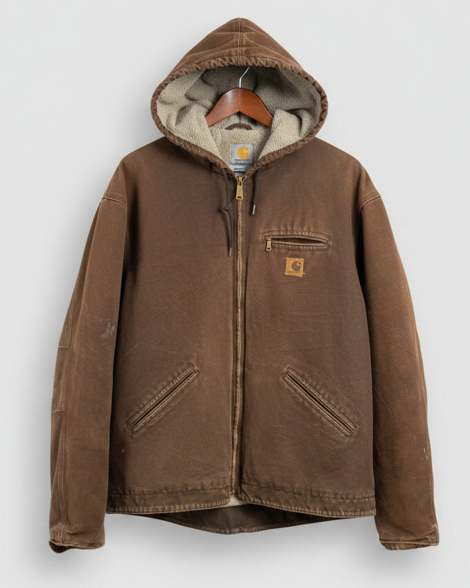 Carhartt J141 DKB Sherpa Lined Sandstone Sierra Jacket Brown Mens 2XL 28x28