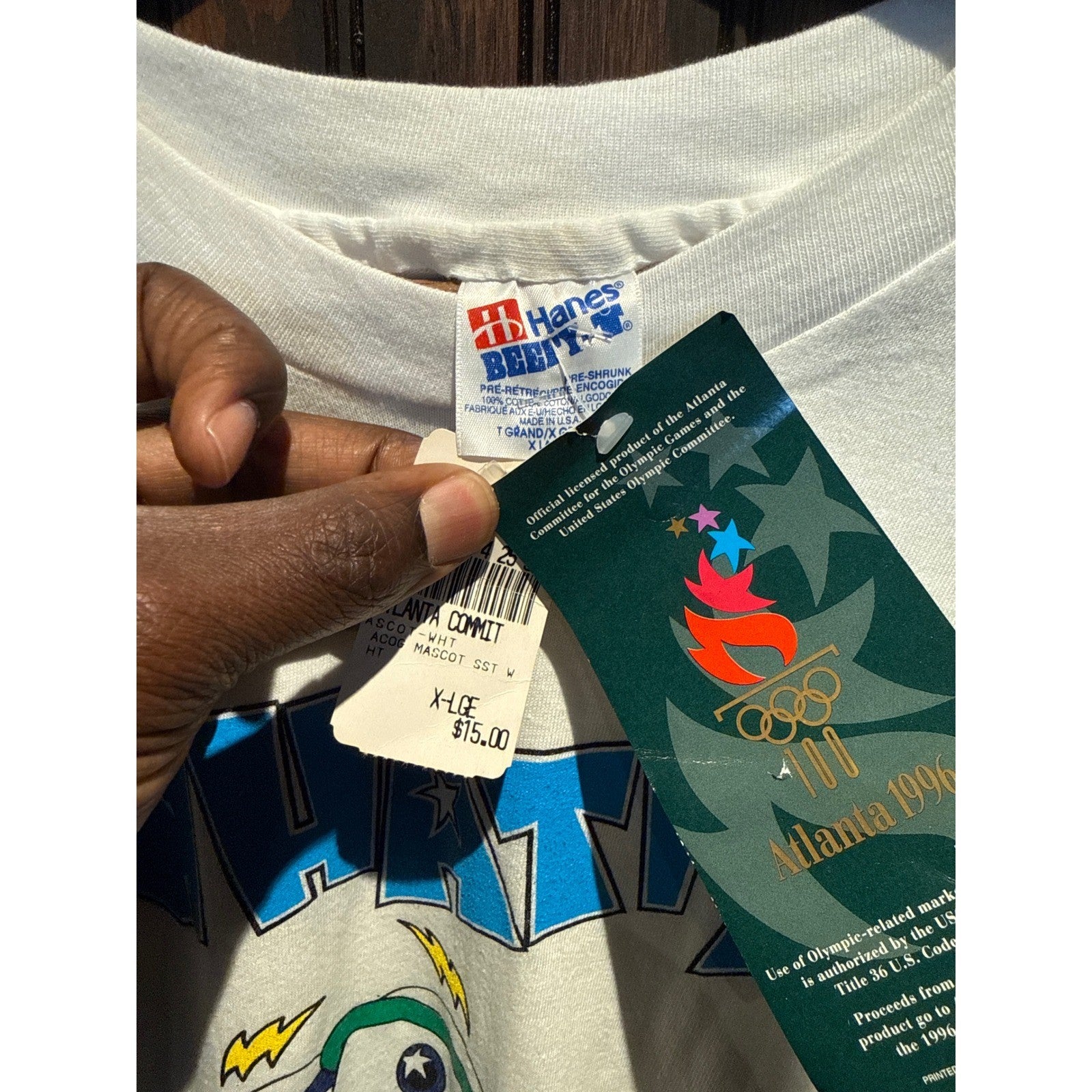 Vintage 1996 Atlanta OlympicsWhatizit Izzy Mascot T-Shirt White XL Single Stitch