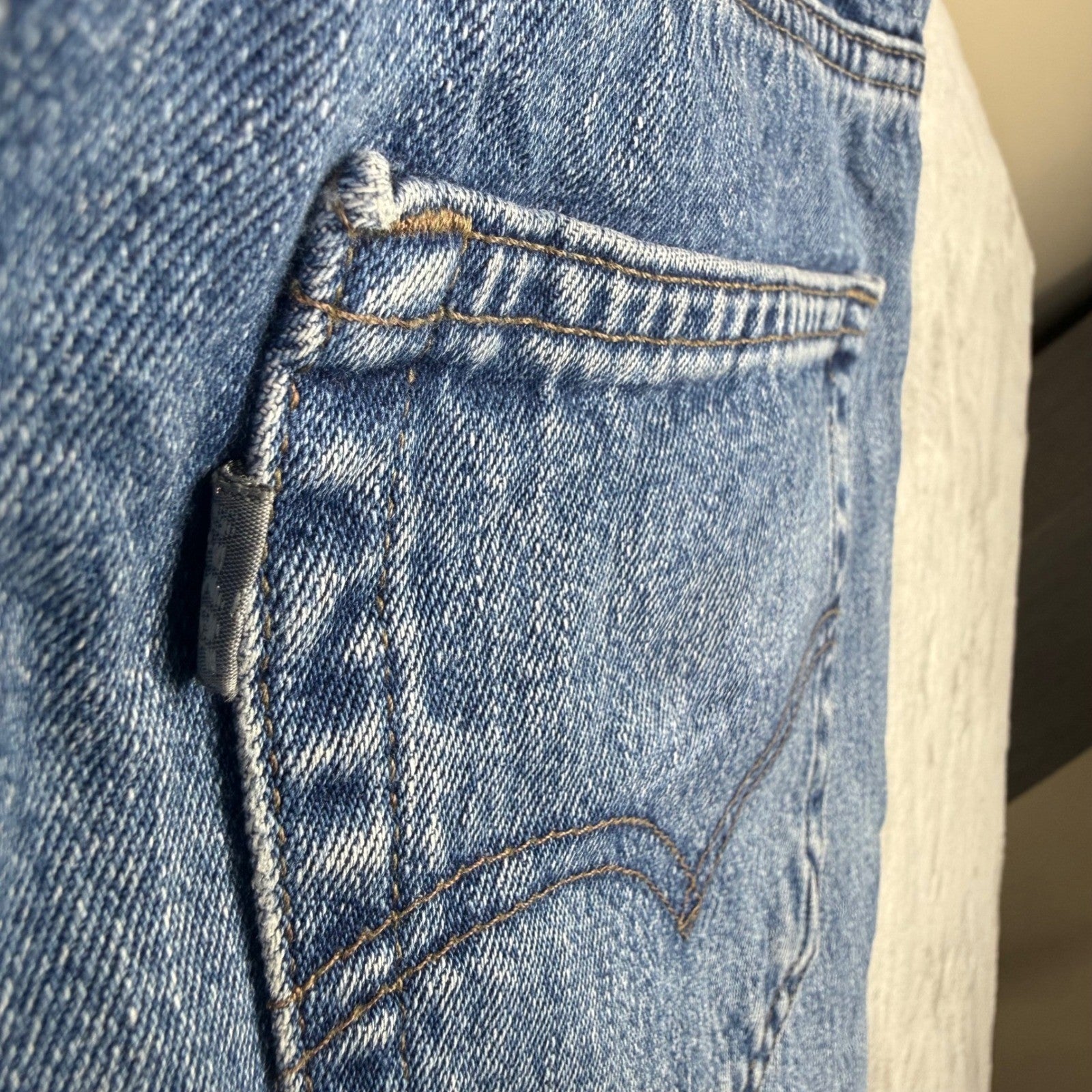 Levi's 505 Straight Fit Jeans Mens Blue Denim Button Fly Size 36x36
