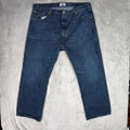 Levi's 501 Original Straight Leg Button Fly Jeans Dark Wash Mens Size 42x30