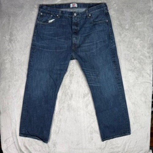 Levi's 501 Original Straight Leg Button Fly Jeans Dark Wash Mens Size 42x30