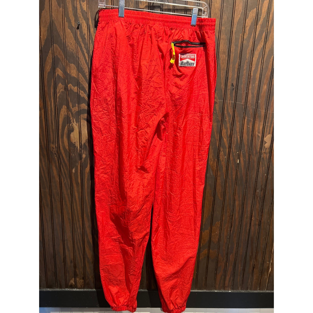 Vintage Marlboro Adventure Team Red Nylon Track Pants Mens Large Windbreaker 90s