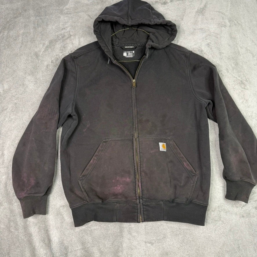 Carhartt Rain Defender Loose Fit Mens Full Zip Hoodie Jacket Size L