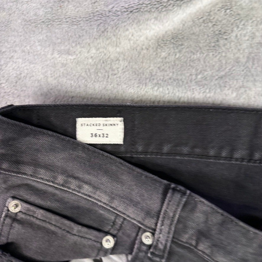 PAC SUN Stacked Skinny Jeans Mens 36x32 Black Distressed Ripped Slim Fit