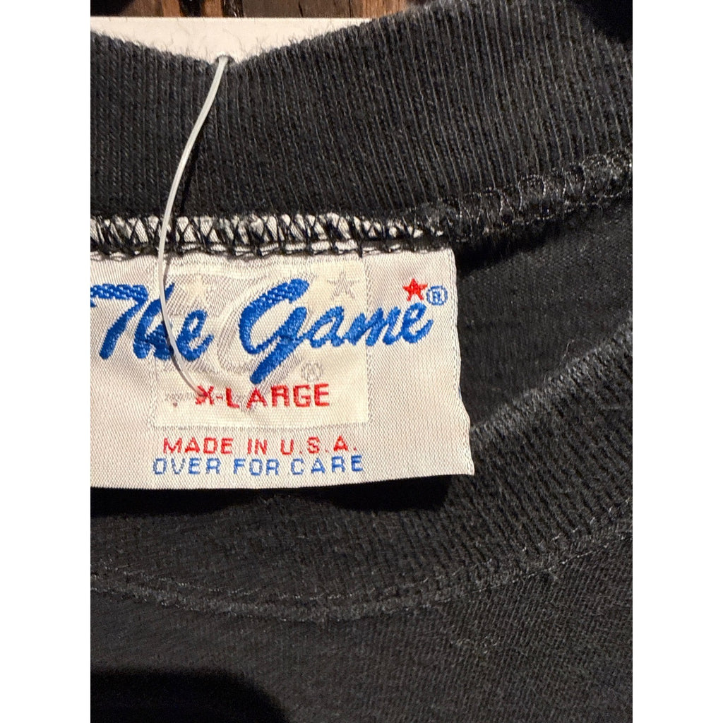 Vintage Carolina Panthers The Game T-Shirt Mens XL Black NFL 90s Graphic Tee