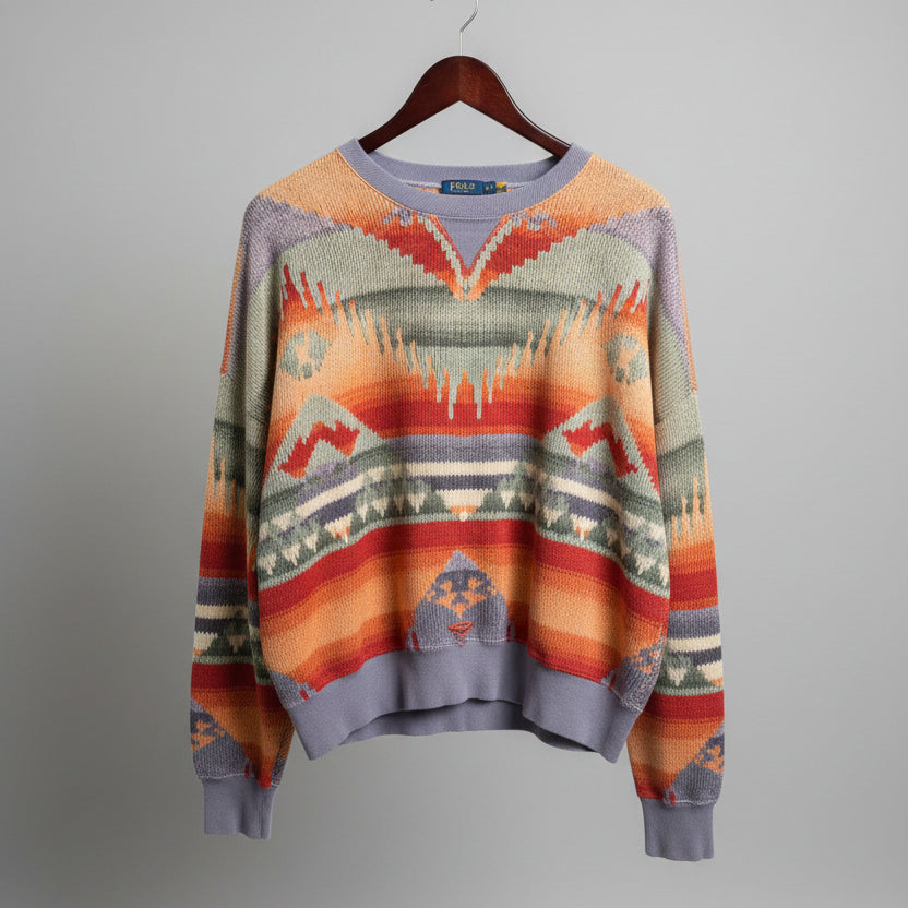 Polo Ralph Lauren Mens Southwestern Intarsia Knit Crewneck Sweater Multicolor XL