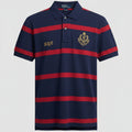 Polo Ralph Lauren Mens Navy Red Striped NYC Crest Polo Shirt Size Medium M