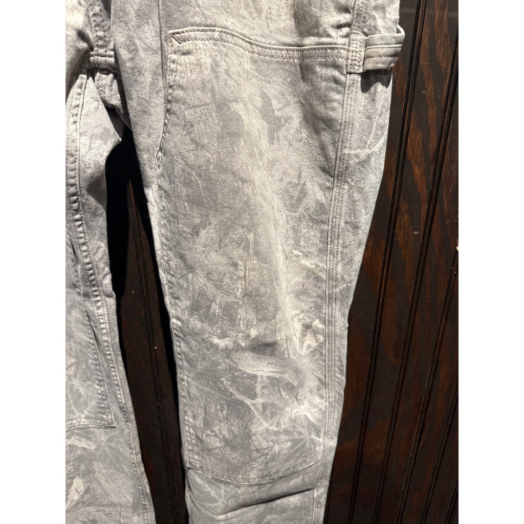 Hollister Mens Epic Flex Carpenter Pants Grey Leaf Camo Double Knee 36x30