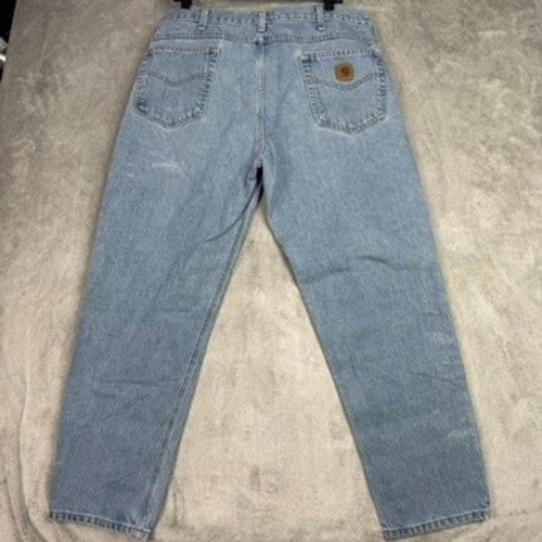 Light Wash Denim Jeans Men Size 36x30 Relaxed Fit Workwear Casual Pants