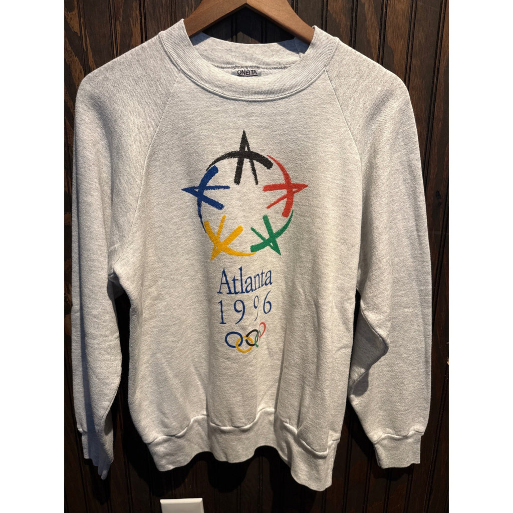 Vintage Oneita Atlanta 1996 Olympic Games Sweatshirt Heather Gray Mens Large