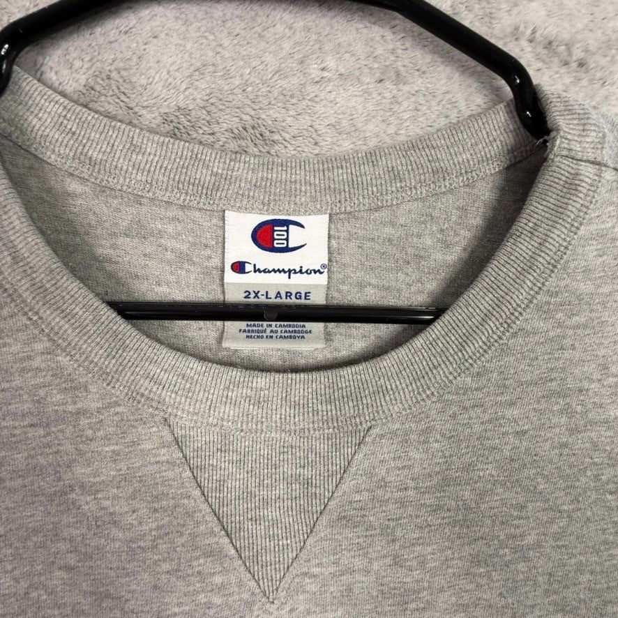 Champion 100 Year Anniversary Logo Graphic T Shirt Gray 2X Large Men
