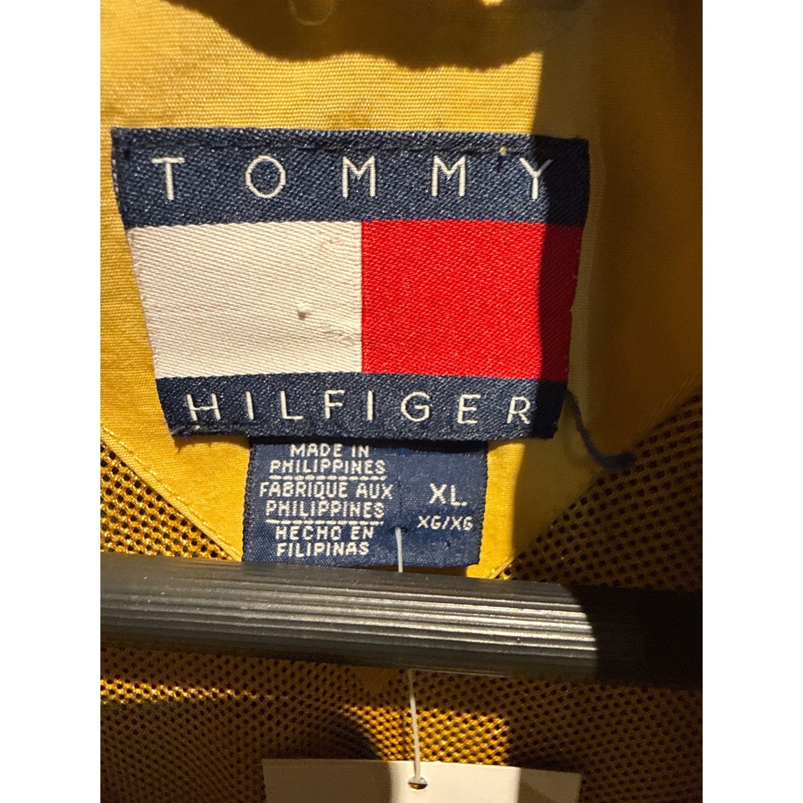 Vintage Tommy Hilfiger Windbreaker Jacket Green Navy Colorblock Mens XXL 90s