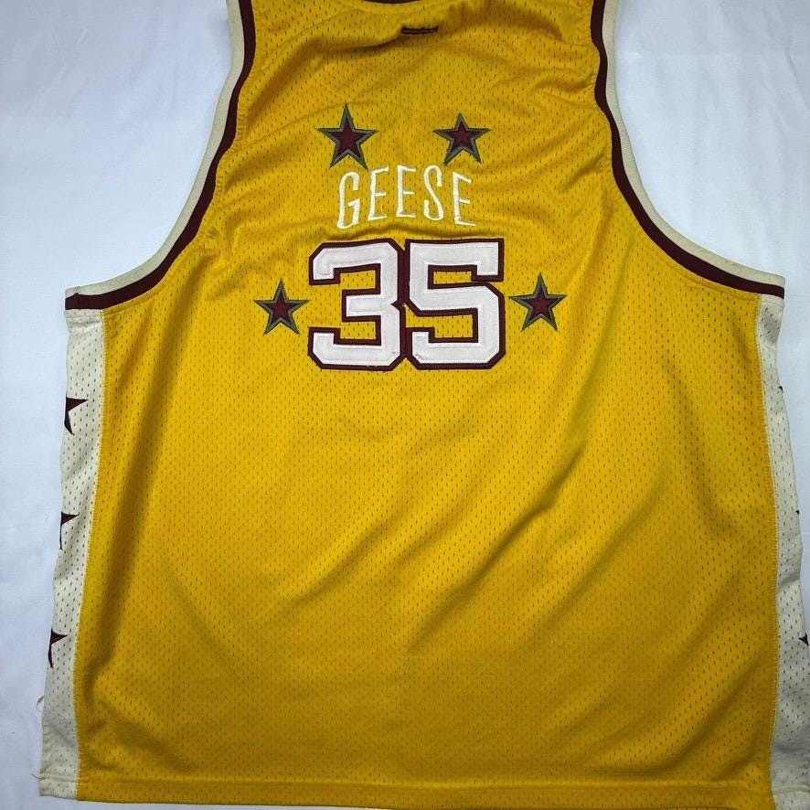 Harlem Globetrotters Platinum FUBU Basketball Jersey Geese 35 4X Yellow