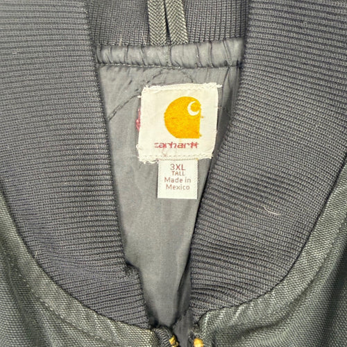 Carhartt Mens Quilted Vest Black Full Zip Workwear Insulated Size 3XL