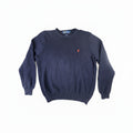 Polo Ralph Lauren Men Navy Blue Crewneck Sweater Size L 100% Cotton