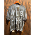 NLB Streetwear Acid Wash Oversized Graphic Tee Charcoal Grey Gothic Cross Shirt