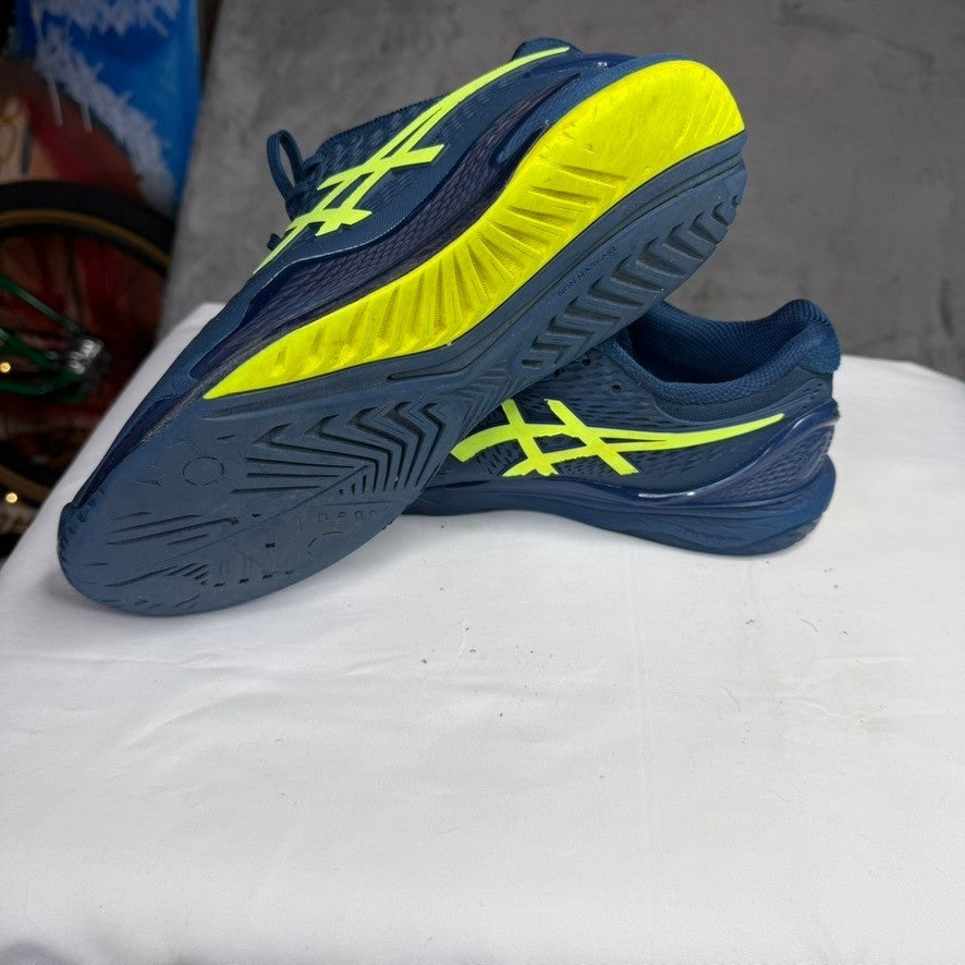 Asics Gel Resolution  Men's Tennis Shoes Navy Yellow Wide Size 8.5