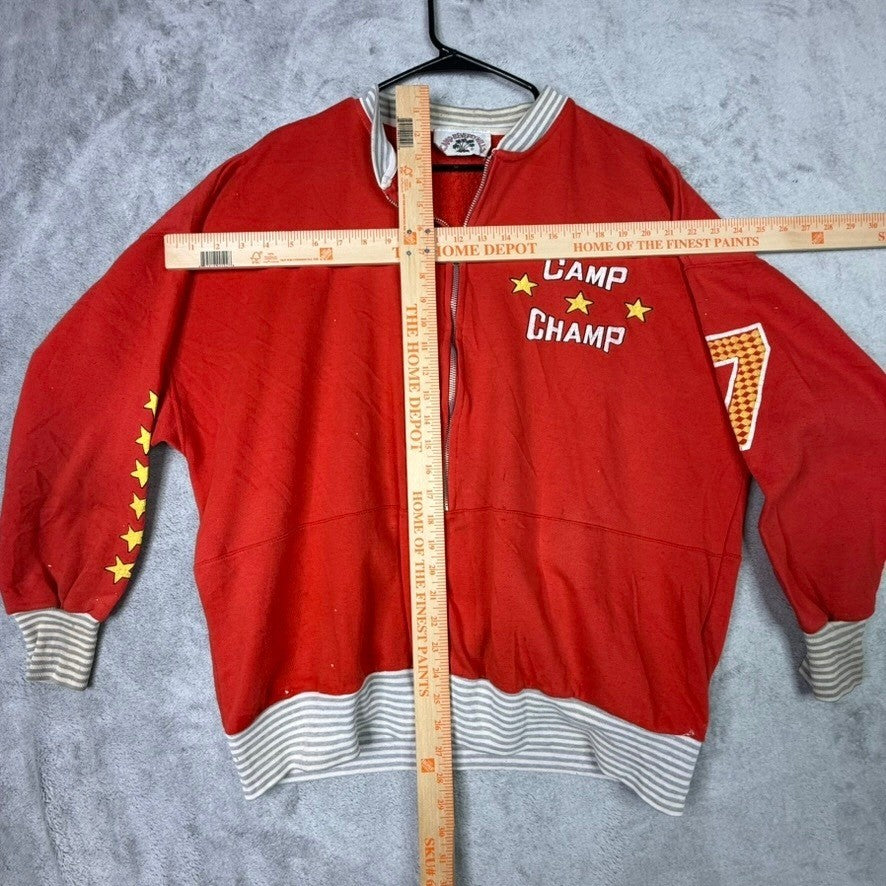 Camp Champ Red Quarter Zip Sweatshirt Stars Number 7 Pullover