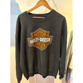 Harley Davidson Cycles Bar and Shield Logo Sweatshirt Mens Black Crew Neck XL