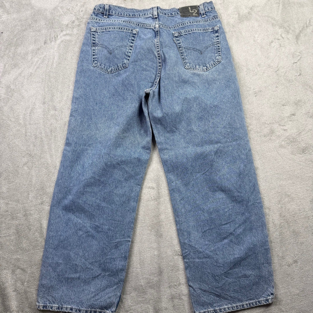 Vintage Levi's L2 White-Tab Baggy-Fit Jeans 36x32 (35x31) Faded Stonewash USA