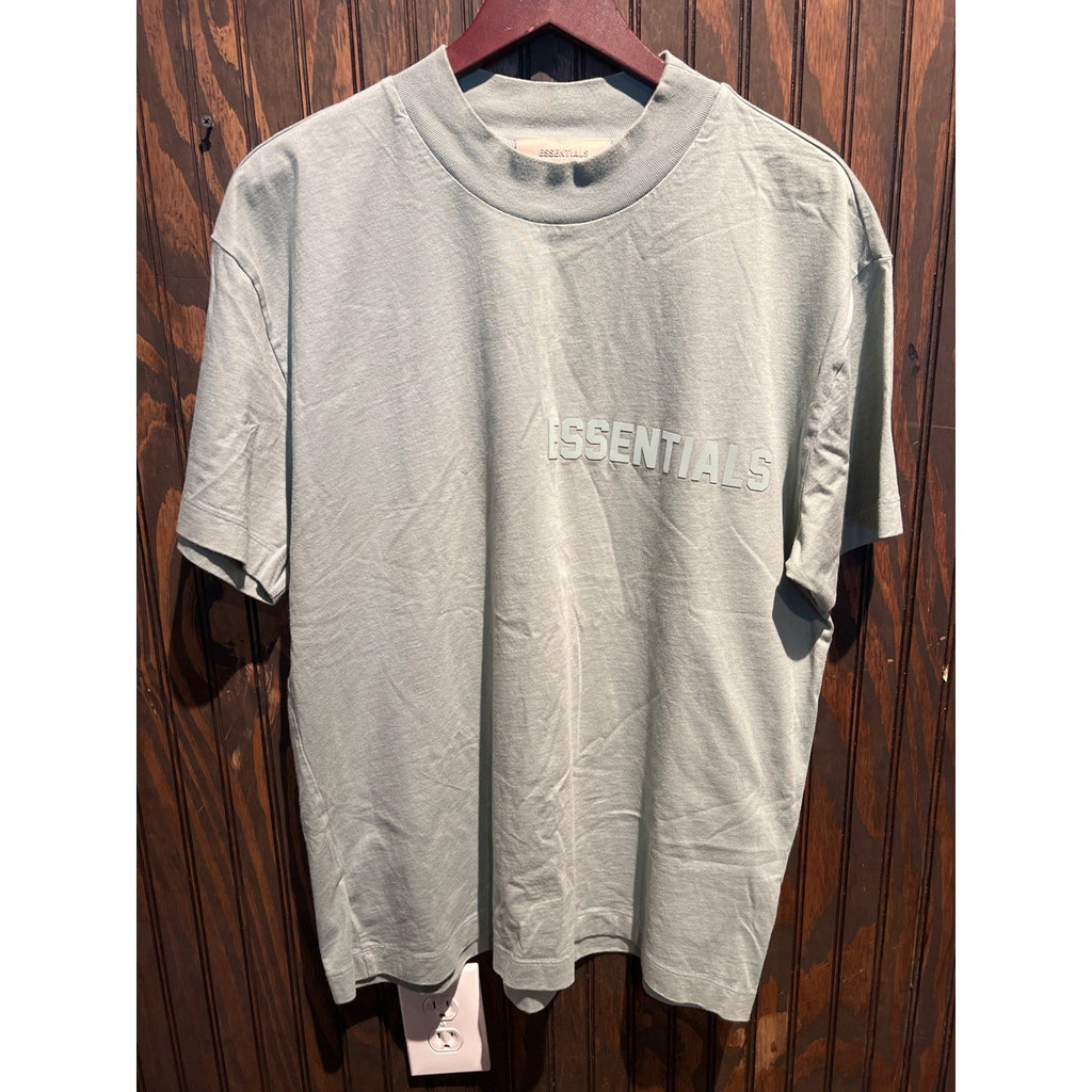 Fear of God Essentials Mock Neck T-Shirt Sage Green Oversized Mens XL