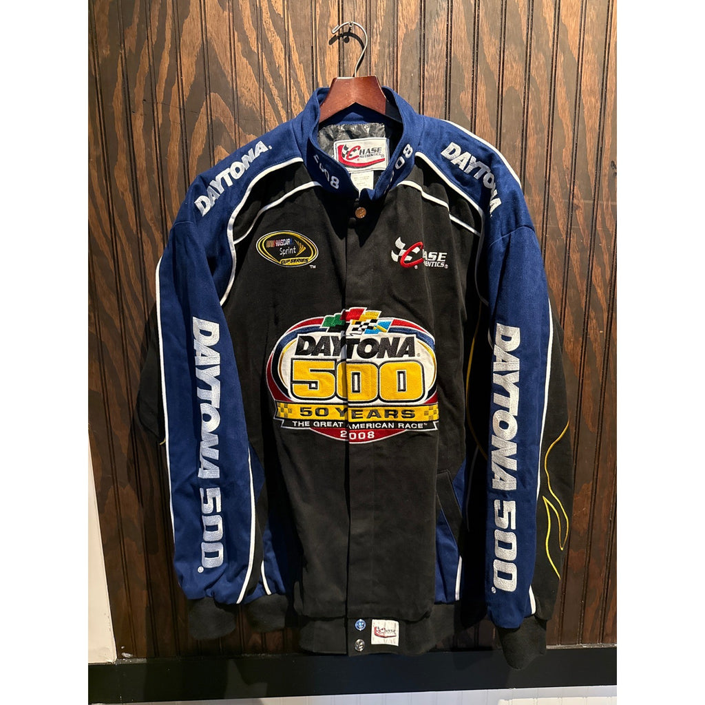 Chase Authentics Daytona 500 50th Anniversary 08 NASCAR Racing Jacket XXL Black