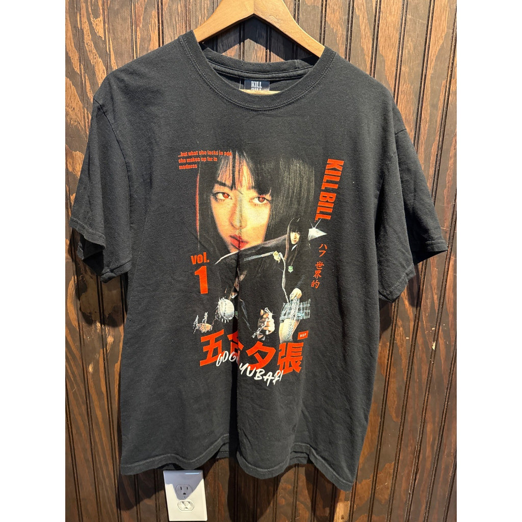 HUF Kill Bill Vol 1 Gogo Yubari Graphic T-Shirt Mens Black Short Sleeve Large