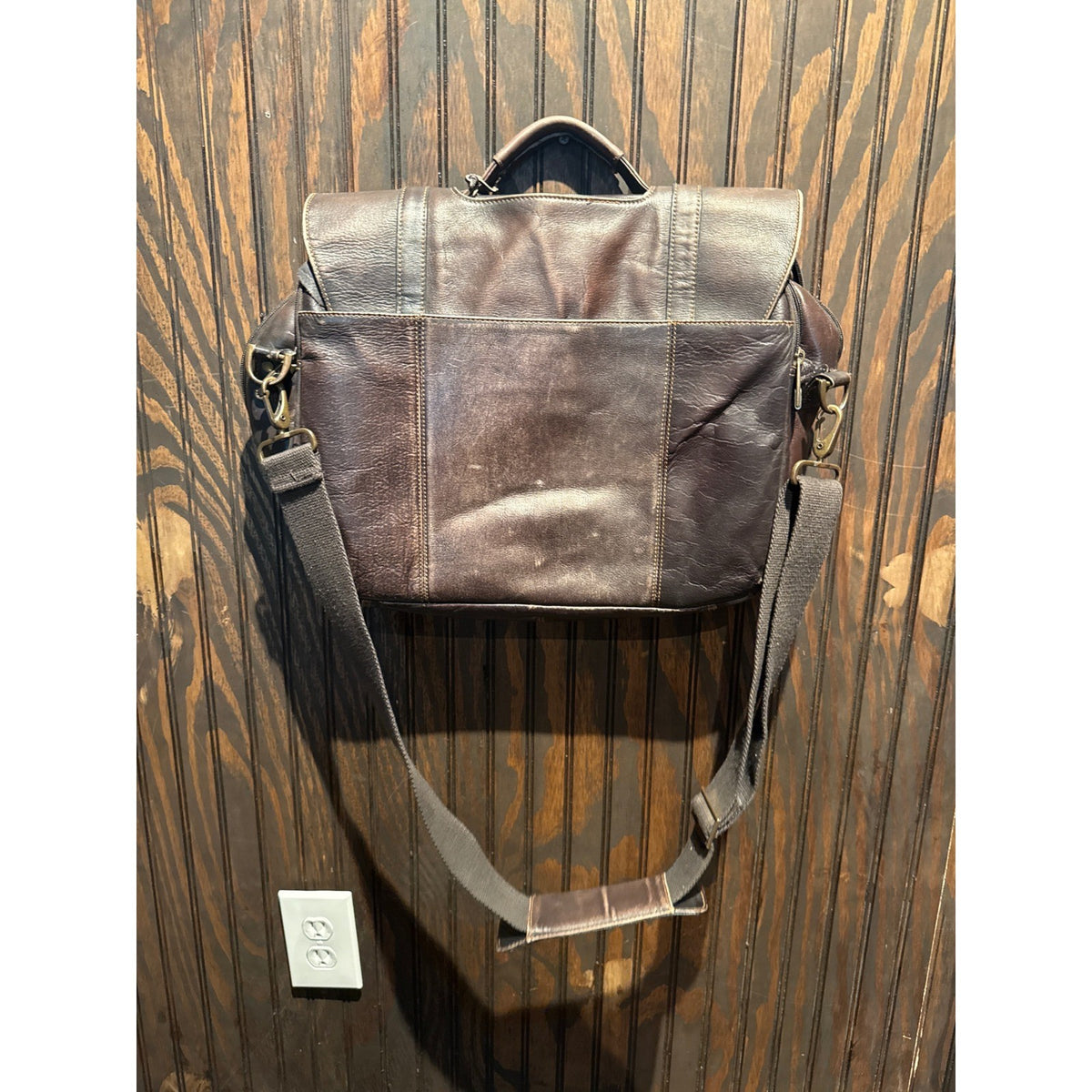 Samsonite Brown Leather Messenger Bag Briefcase