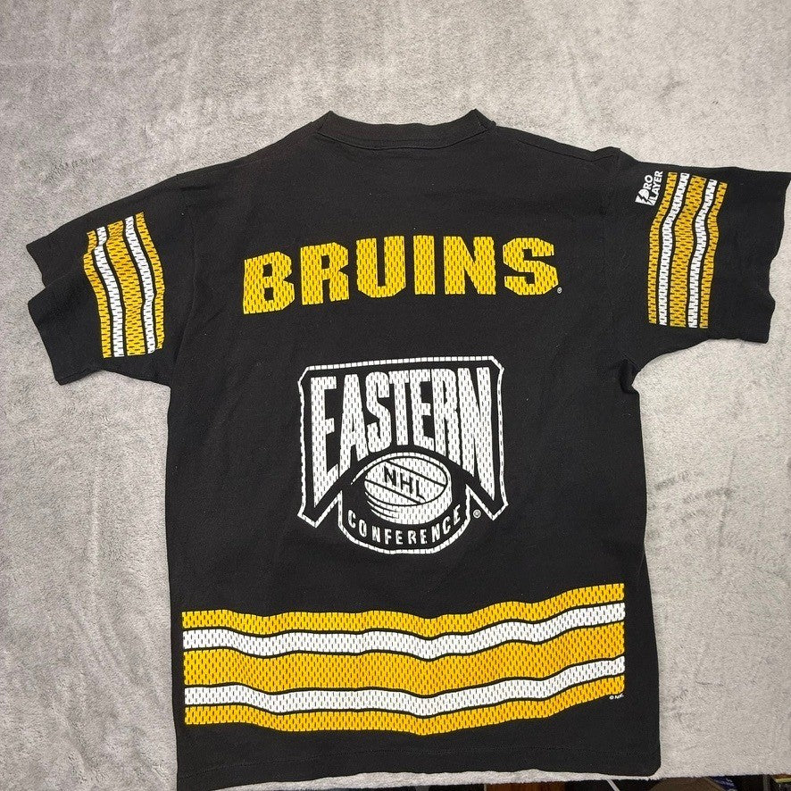 Pro Player Boston Bruins NHL Hockey T Shirt Mens Large Black Eastern Conference