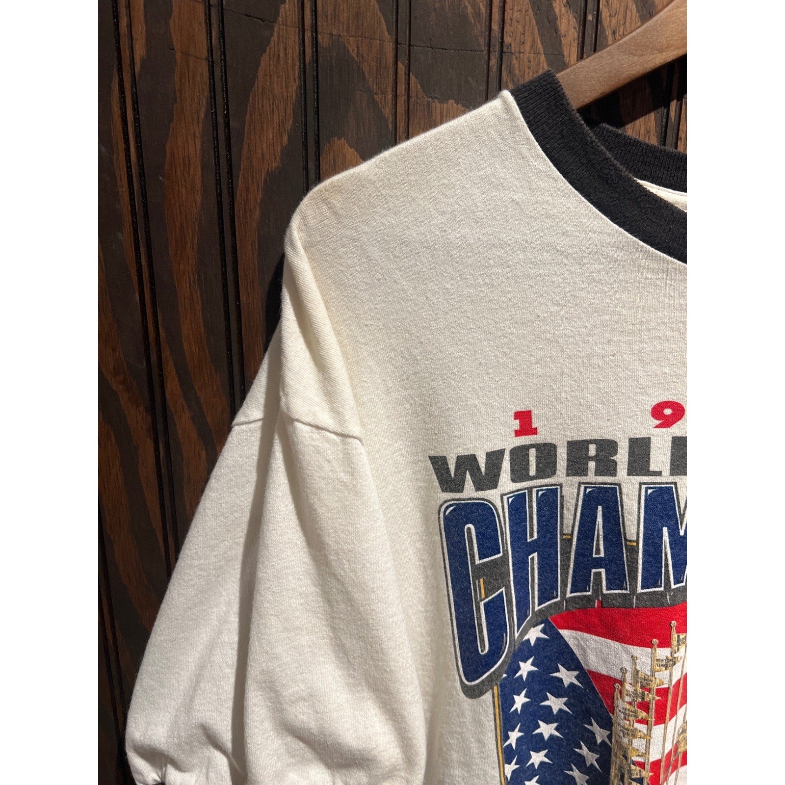 Vintage 1995 Atlanta Braves World Series Champions Starter Ringer T-Shirt XL