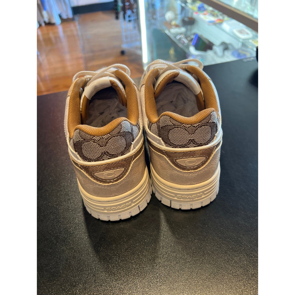 Coach Signature Monogram Low Top Sneakers Brown Beige Tan Logo Trainers