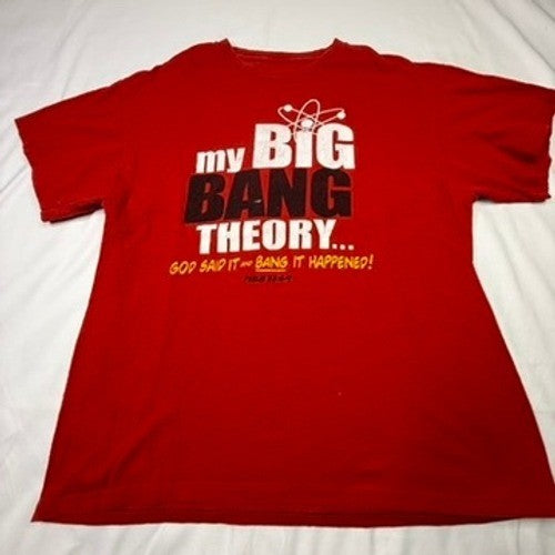 My Big Bang Theory God Said It Happened Red T Shirt Mens M