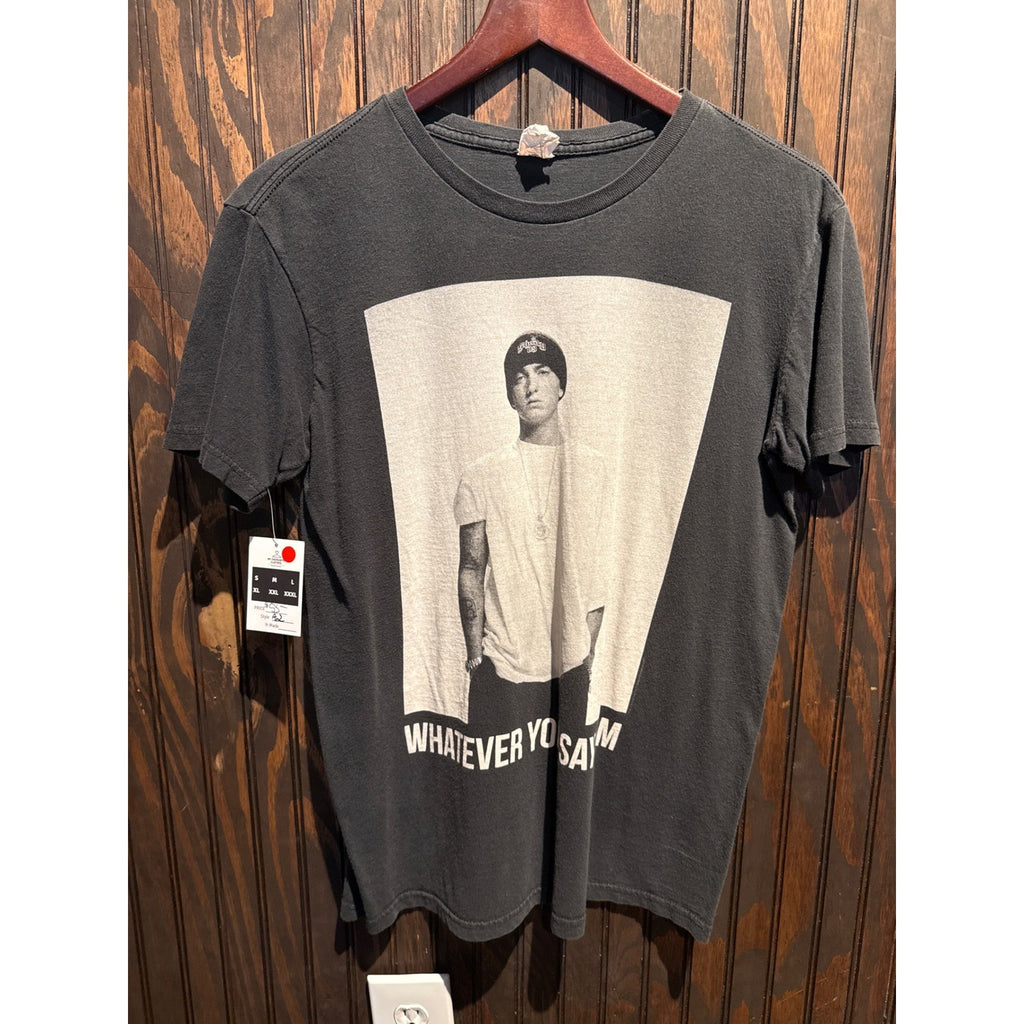 Eminem Whatever You Say Graphic T-Shirt Faded Black Hip Hop Rap Tee Mens Size L